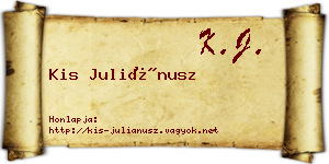 Kis Juliánusz névjegykártya